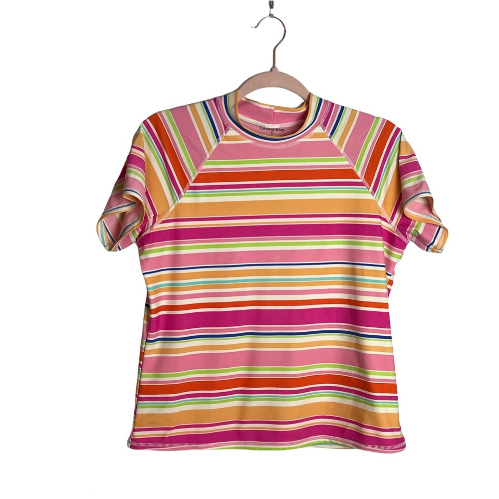 Lands’ End short sleeve swim shirt UPF 50+ pink